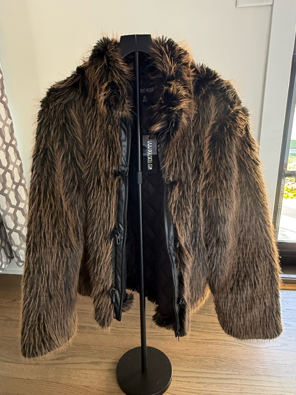 Men's Brown Faux Fur Performance Jacket
